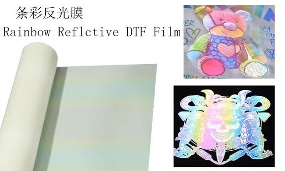 DTF-Transferfilm Roll farbenfrohe reflektierende dtf-Film für Desktop-DTF-Druckmaterialien