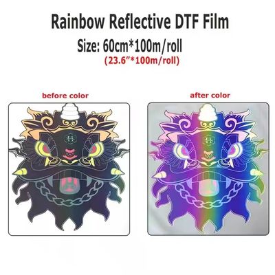 Farbenfrohe Regenbogen-reflektierende DTF-Film für Desktop-DTF-Druckmaterialien