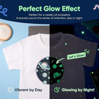 PET Glow In The Dark Wärmeübertragung Druckfilm Digitales Heißdrucken für Kleidung