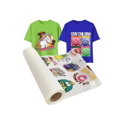 Einseitige DTF-Doppelfilm 30CM 33CM 60CM 60CM*100M Rollwärmeübertragung 75Micron Heißkalt Peeling