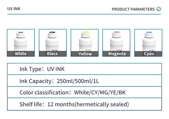 CMYKW+Vanish 500ml LED-Digital-UV-Härtungsdruckfarbe für scharfen Auflösungsdruck
