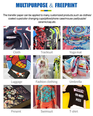 56 Inch*100m Stretch Sublimation Paper Roll Weiß 42gsm Für den professionellen Stoffdruck
