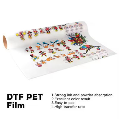 DTF-Transferfilm 30cm x 100M 75U Kompatibel mit CMYK + weißer Tinte für den Bekleidungsdruck